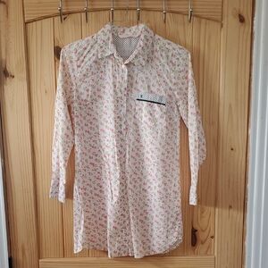 Victoria's Secret Floral Button-Up Night Gown